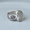 Retro Alloy & Resin Adjustable Open Cuff Rings for Women FS-WG9D7B1-01-1