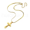304 Stainless Steel Cross with Jesus Pendant Necklaces NJEW-G115-04G-3