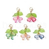 Flower Glass Pendants Decorations HJEW-MZ00213-2