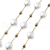 ABS Imitation Pearl & 304 Stainless Steel Beads Link Chains CHS-K021-07G-01-1
