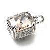 Brass Glass Charms KK-V011-32P-2