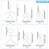 Olycraft 6Pcs 6 Styles Plastic Action Figure Movable Skeleton DIY-OC0012-10-2
