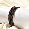 Natural Garnet Beaded Stretch Bracelets BJEW-JB02459-05-4