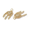 Brass Clear Cubic Zirconia Pendants KK-E068-VA248-2-3