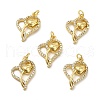 Brass Micro Pave Clear Cubic Zirconia Pendants KK-E068-VB192-3