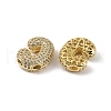Brass Micro Pave Clear Cubic Zirconia Pendants KK-Z041-01G-C-2