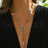 Stainless Steel Rosary Bead Necklaces FA9718-7-1