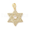 Brass Micro Pave Cubic Zirconia Pendants KK-P294-19G-1