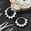 Flat Round 316 Surgical Stainless Steel Clear Cubic Zirconia Hoop Earrings EJEW-G416-21P-2