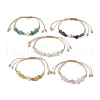 Gemstone Chip Braided Bead Bracelets BJEW-JB10833-1