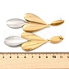 304 Stainless Steel Two Tone Dangle Stud Earrings EJEW-M104-01B-PG-3