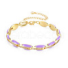 Brass Micro Pave Cubic Zirconia Link Chain Bracelet for Women BJEW-T020-05G-06-1