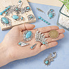  16Pcs 8 Styles Synthetic Turquoise Alloy Pendants FIND-TA0002-57-6