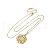 Hexagonal Flower 304 Stainless Steel Pendant Necklaces NJEW-M096-36G-2