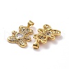 Brass Micro Pave Cubic Zirconia Pendants KK-K258-24B-G-RS-2