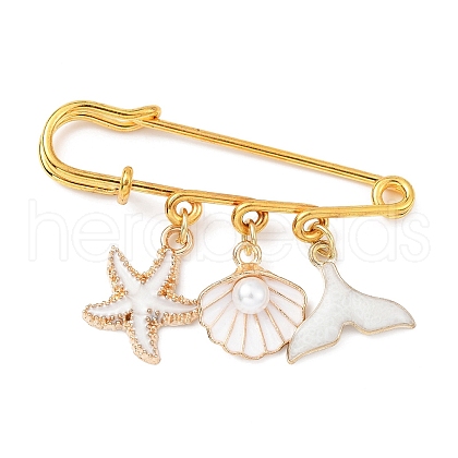 Marine Theme Pendant Alloy Enamel Brooches JEWB-BR00143-04-1