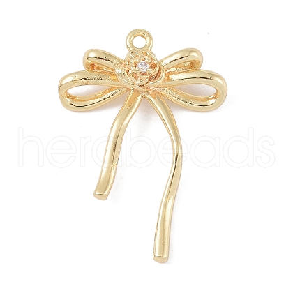 Brass Micro Pave Clear Cubic Zirconia Pendants KK-U008-03A-G-1