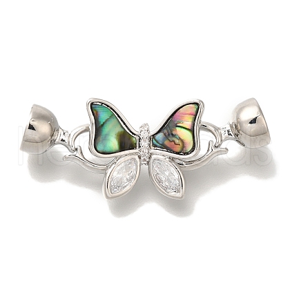 Brass & Abalone & Shell Fold Over Clasps KK-K389-126P-1
