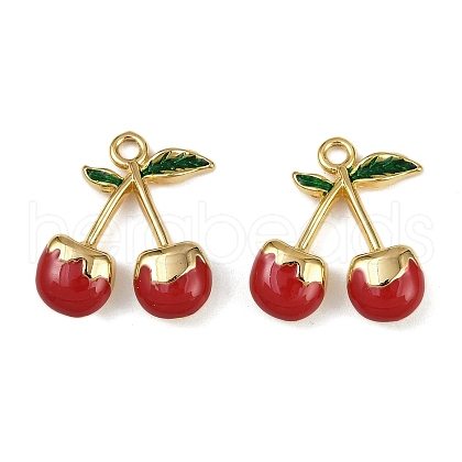Cherry 304 Stainless Steel Enamel Pendants STAS-L290-21B-G-1