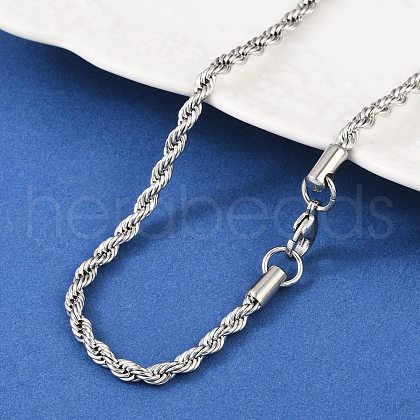 Tarnish Resistant 304 Stainless Steel Rope Chain Necklaces X-STAS-M174-013P-1