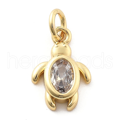 Brass Micro Pave Cubic Zirconia Pendants KK-Q029-02C-G-1