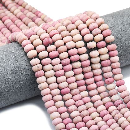 Natural Rhodonite Beads Strands G-P575-A18-8x5mm-1