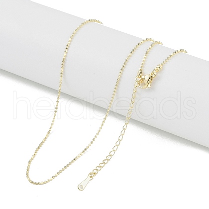 Brass Ball Chain Necklaces for Women NJEW-U008-03G-1
