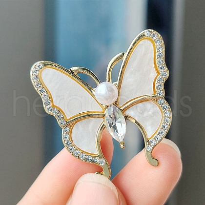 Butterfly Alloy Rhinestone Brooches for Backpack Clothes PW-WG36D64-01-1
