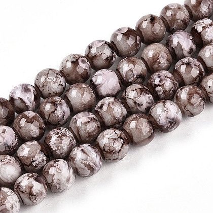 Baking Painted Glass Beads Strands DGLA-N003-10mm-A05-1