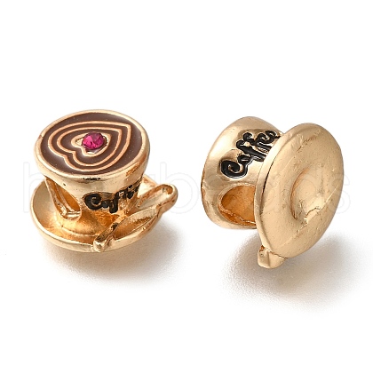 Mother's Day Rack Plating Alloy Enamel European Beads PALLOY-A009-23G-1