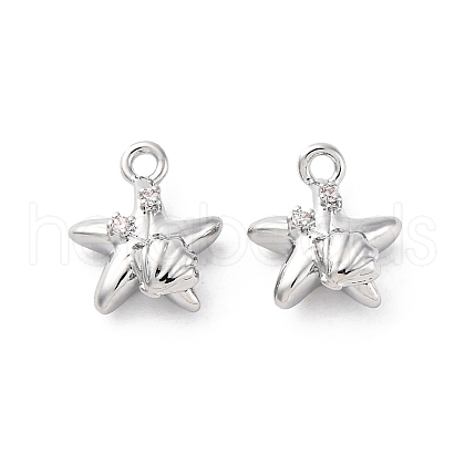 Brass Rhinestone Pendants KK-E793-13P-1