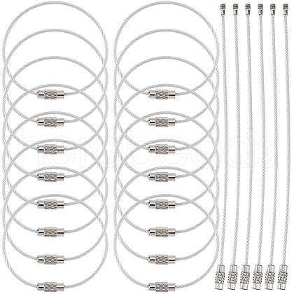 SUNNYCLUE 40Pcs Heavy Duty 304 Stainless Steel Wire Cable Keychains FIND-SC0012-01-1
