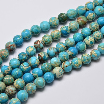 Natural Imperial Jasper Beads Strands G-I122-4mm-10-1