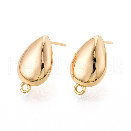 Brass Stud Earring Findings KK-N263-16G-1