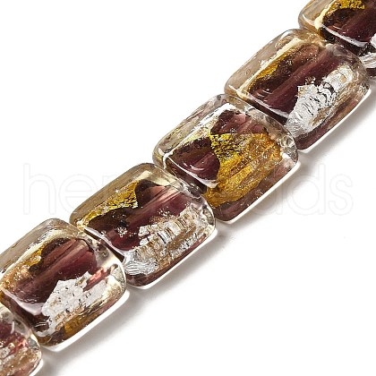 Handmade Gold Sand and Silver Sand Lampwork Beads FOIL-C001-01B-04-1