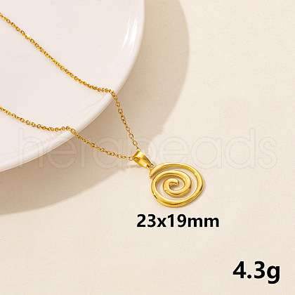 304 Stainless Steel Spiral Pendant Necklaces XW2884-10-1