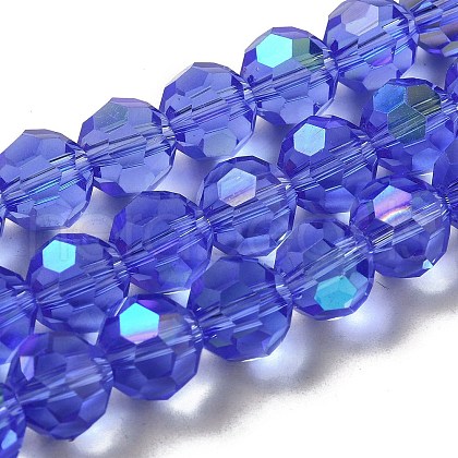Electroplate Transparent Glass Beads Strands EGLA-A035-T10mm-L14-1
