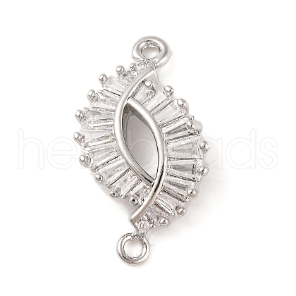 Brass Pave Clear Cubic Zirconia Connector Charms KK-S389-34P-1
