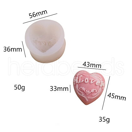 DIY Heart Shape Food Grade Candle Silicone Molds PW-WGD631A-02-1