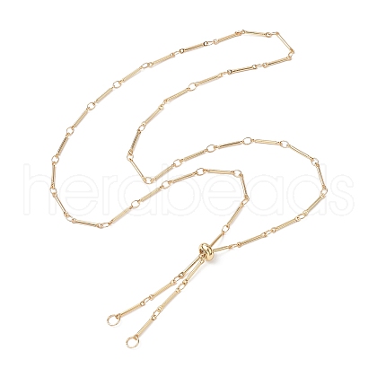 Brass Bar Link Chain Necklace Making AJEW-JB01188-01-1