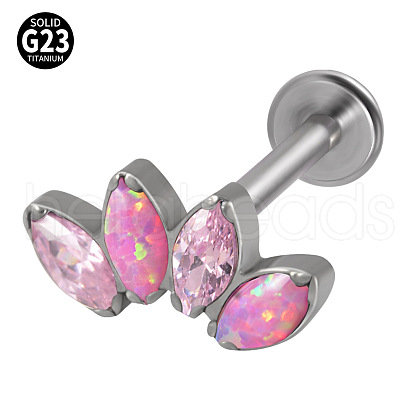 G23 Titanium with Cubic Zirconia Internally Threaded Labrets WGA6216-12-1