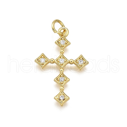 Brass Micro Pave Cubic Zirconia Pendants KK-Z100-34G-02-1
