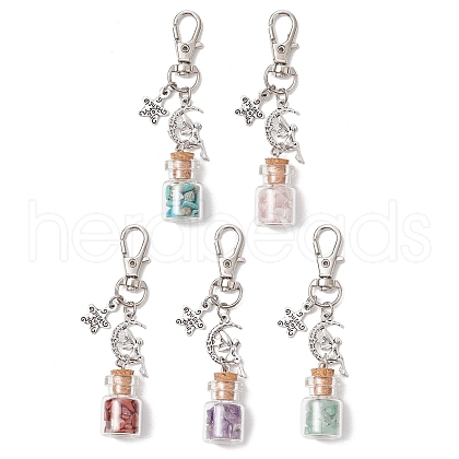 Glass Wish Bottle Pendant Decorations HJEW-JM02909-1