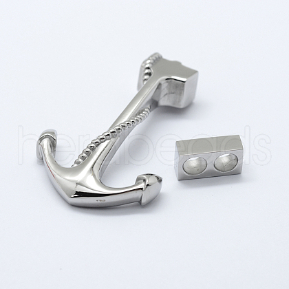 Tarnish Resistant 304 Stainless Steel Hook Clasps X-STAS-F122-29P-1