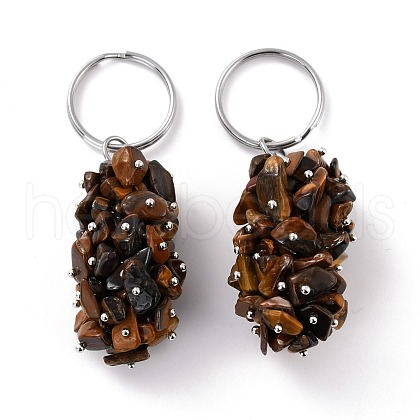 Natural Tiger Eye Keychain KEYC-C050-01I-RS-1