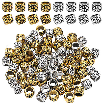 SOFPLATE 80Pcs 2 Colors Tibetan Style Alloy European Beads MPDL-SP0001-03-1