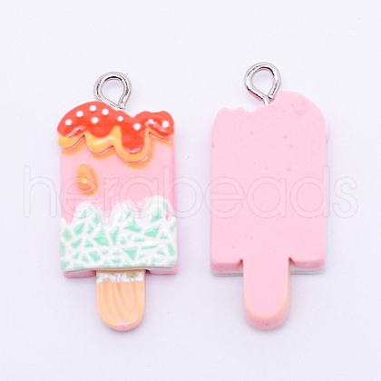 Resin Pendants RESI-WH0009-62-1