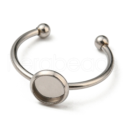 Tarnish Resistant 304 Stainless Steel Open Cuff Ring Findings STAS-H215-01D-P-1