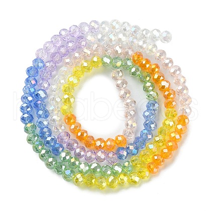 Transparent Electroplate Glass Beads Strands GLAA-YW0002-F01-1