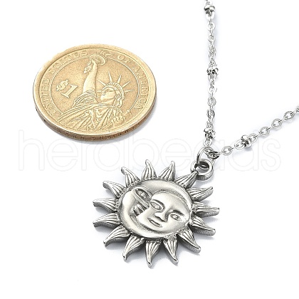 Non-Tarnish 304 Stainless Steel Pendant Necklace for Girl Women NJEW-JN04280-02-1